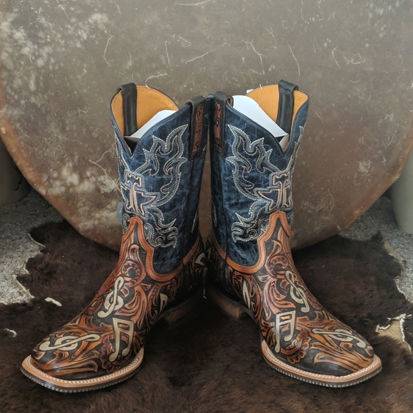 TIN HAUL "Country Sound" cowboy boots Neon Lights Sole NWT sz 10EE new in box - Picture 11 of 16